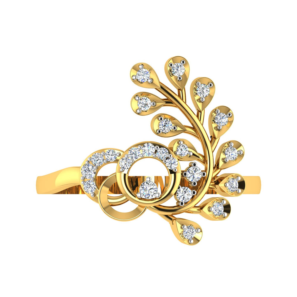 Glitz Leaf" Diamond Ring