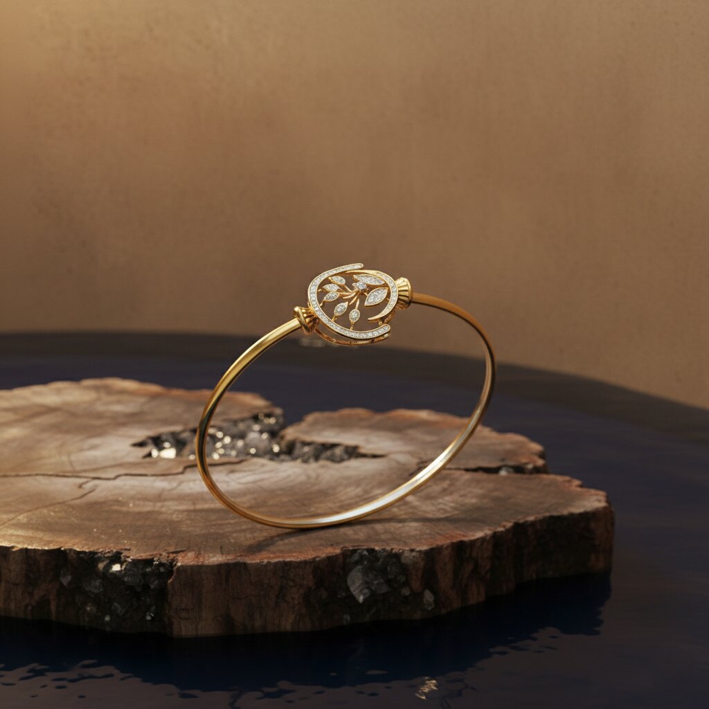 Oval Diamond Bangle