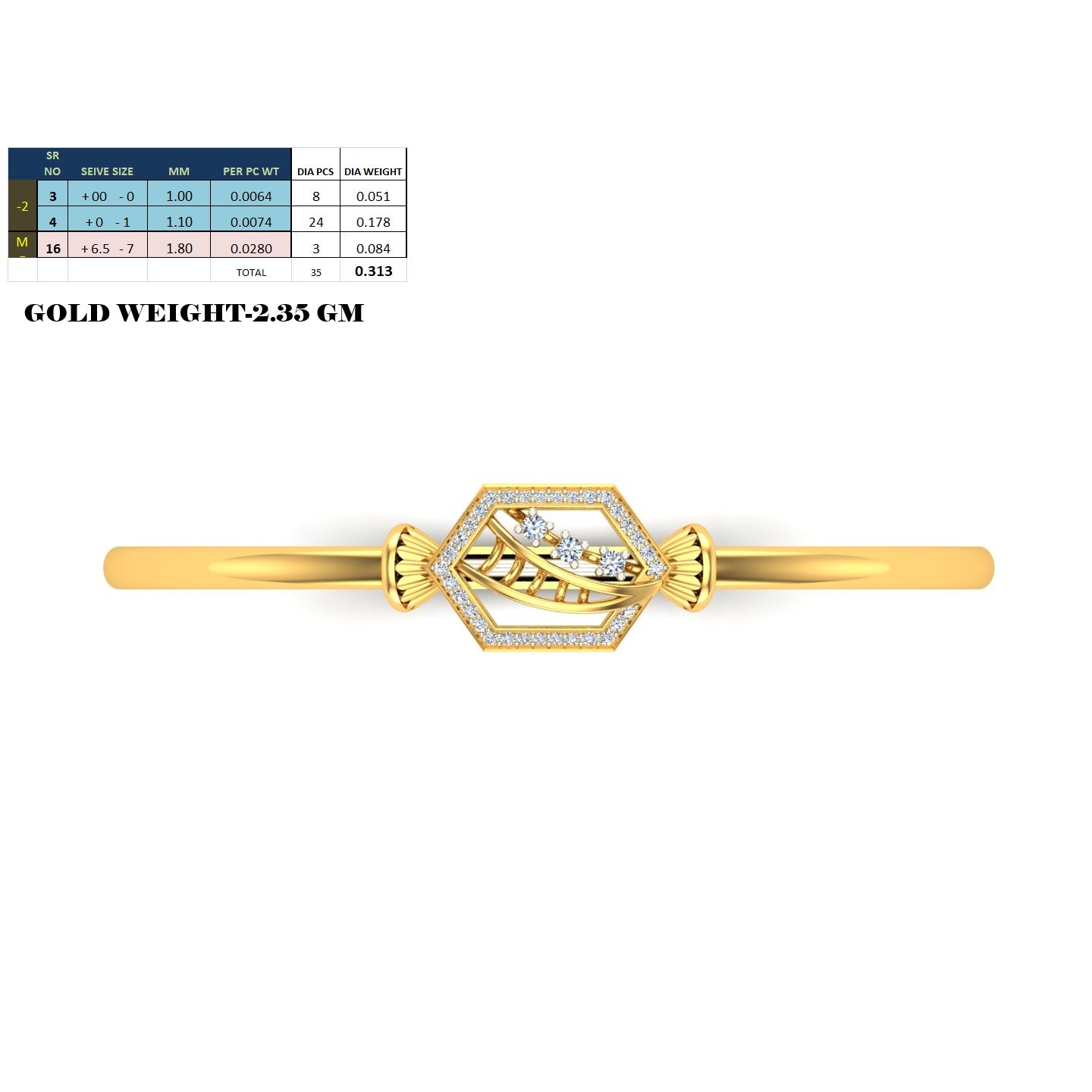Hexa Crown Diamond Kada