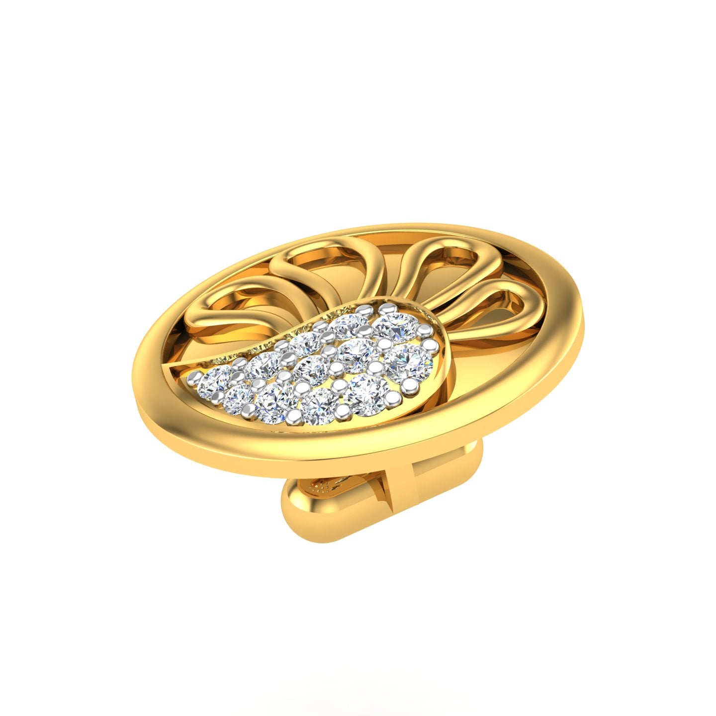 Golden Petal Crest Cufflink