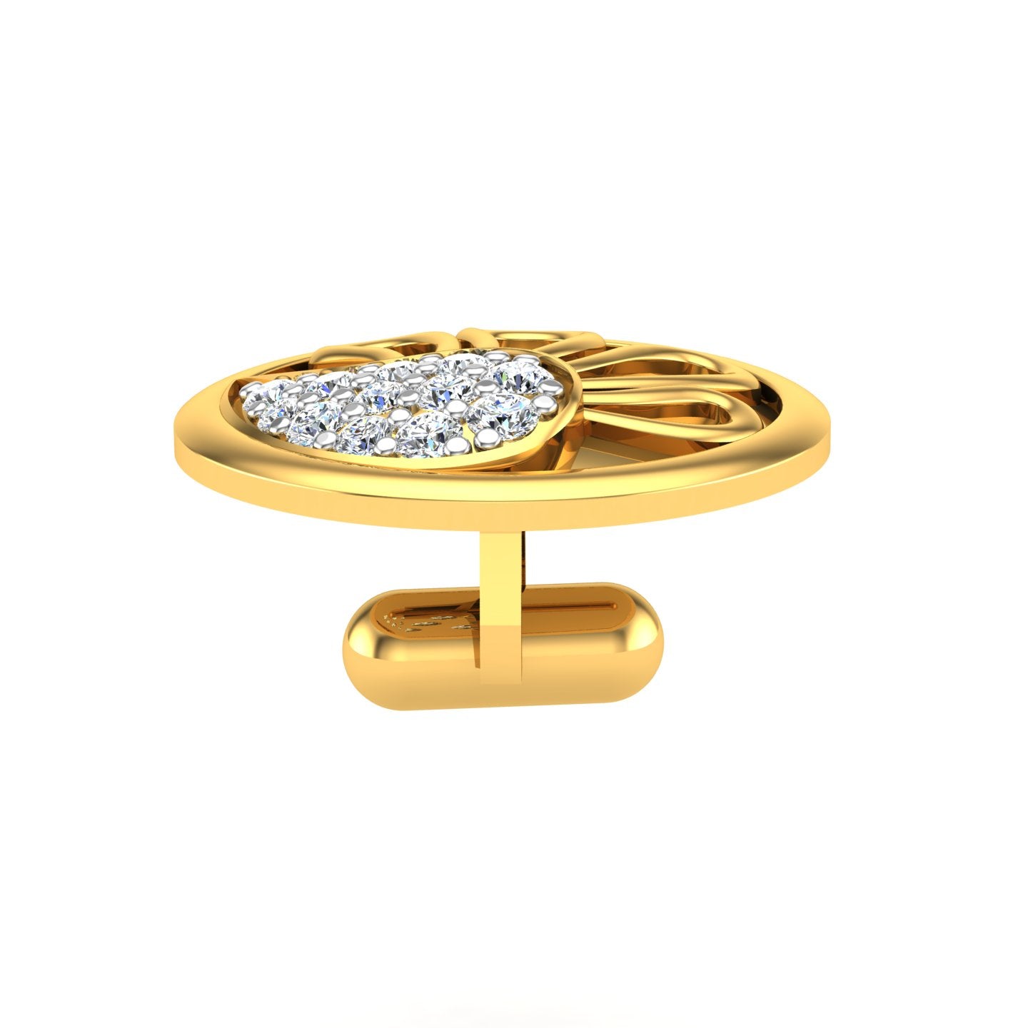 Golden Petal Crest Cufflink
