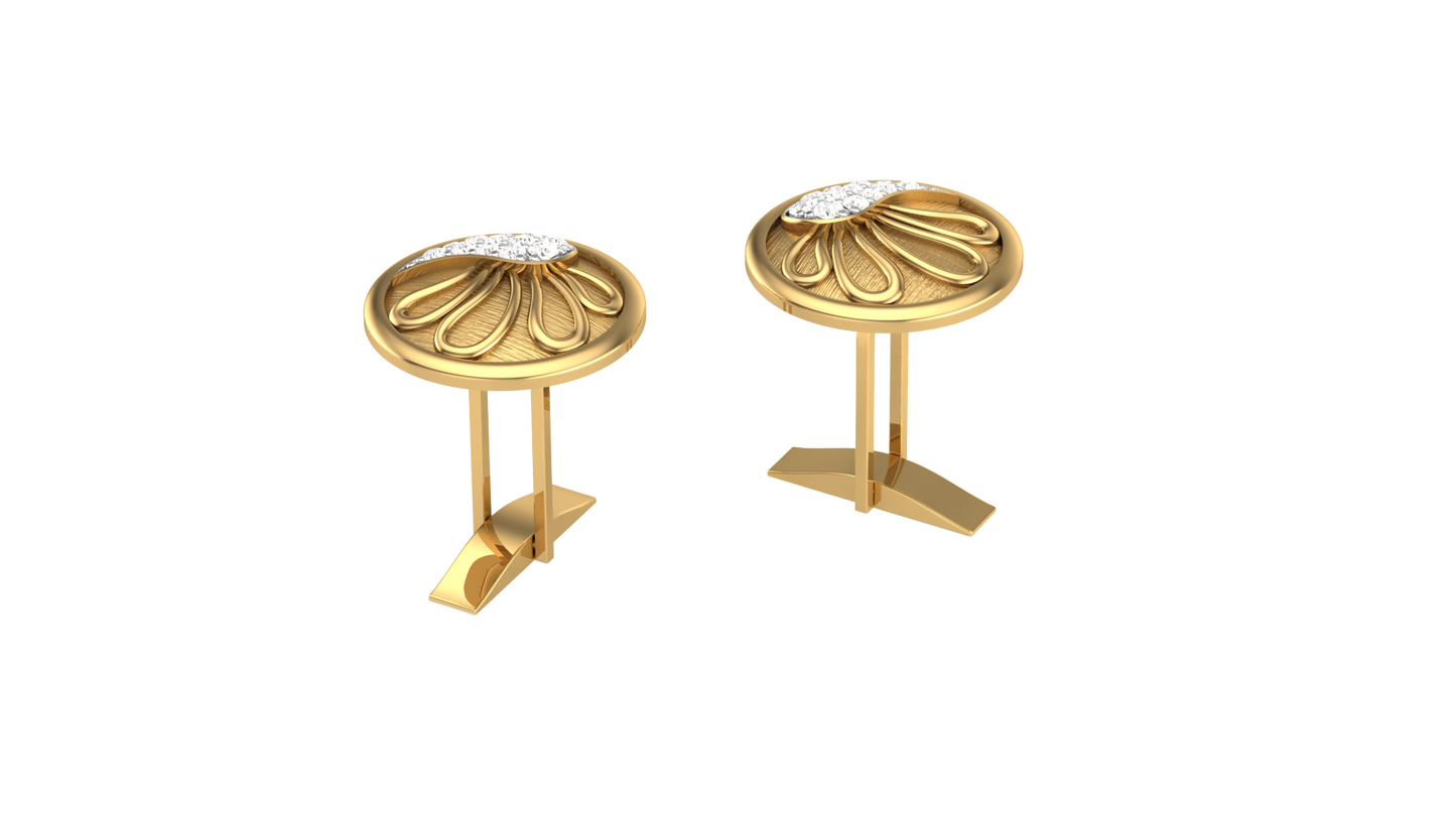 Golden Petal Crest Cufflink