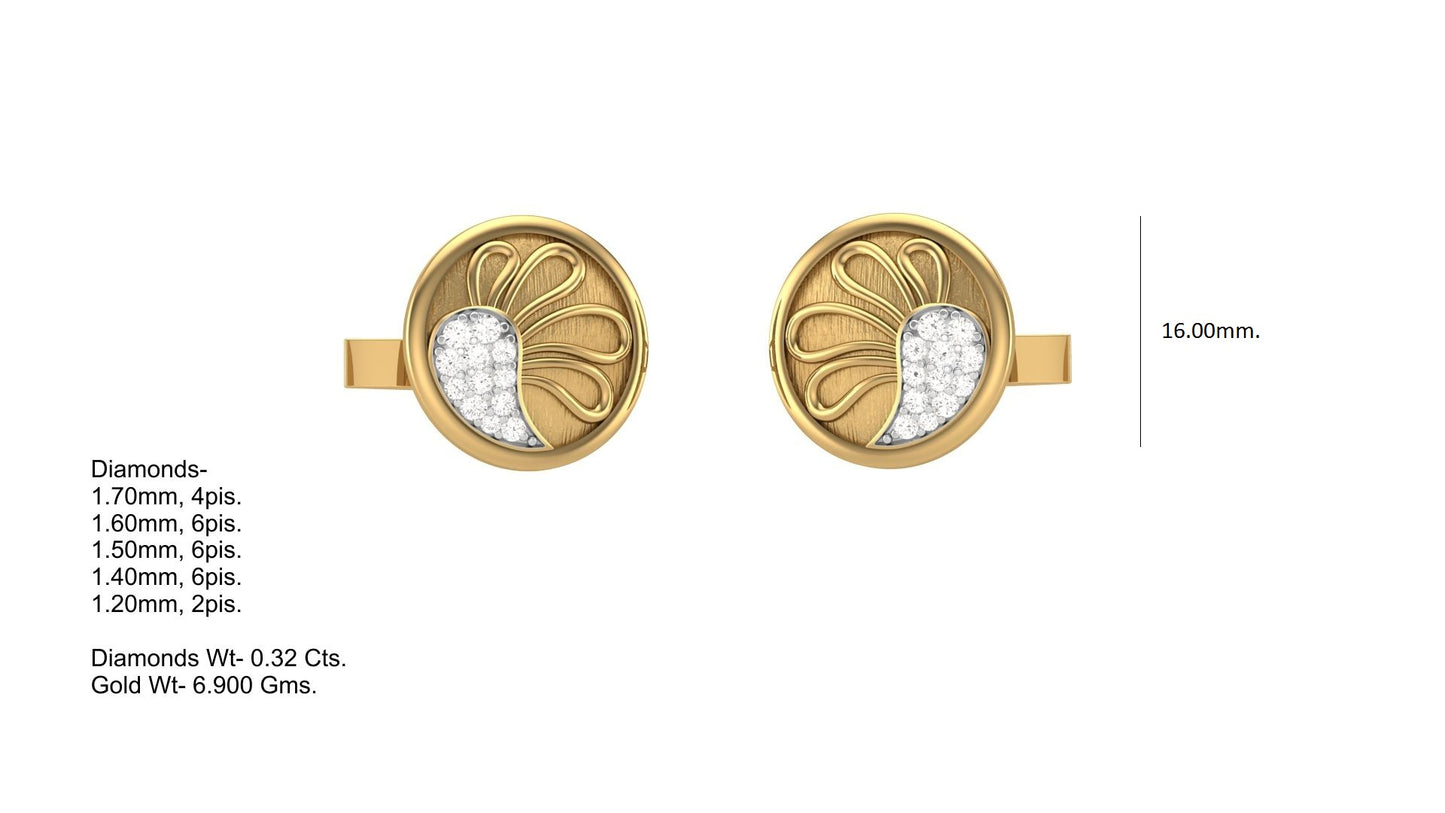Golden Petal Crest Cufflink