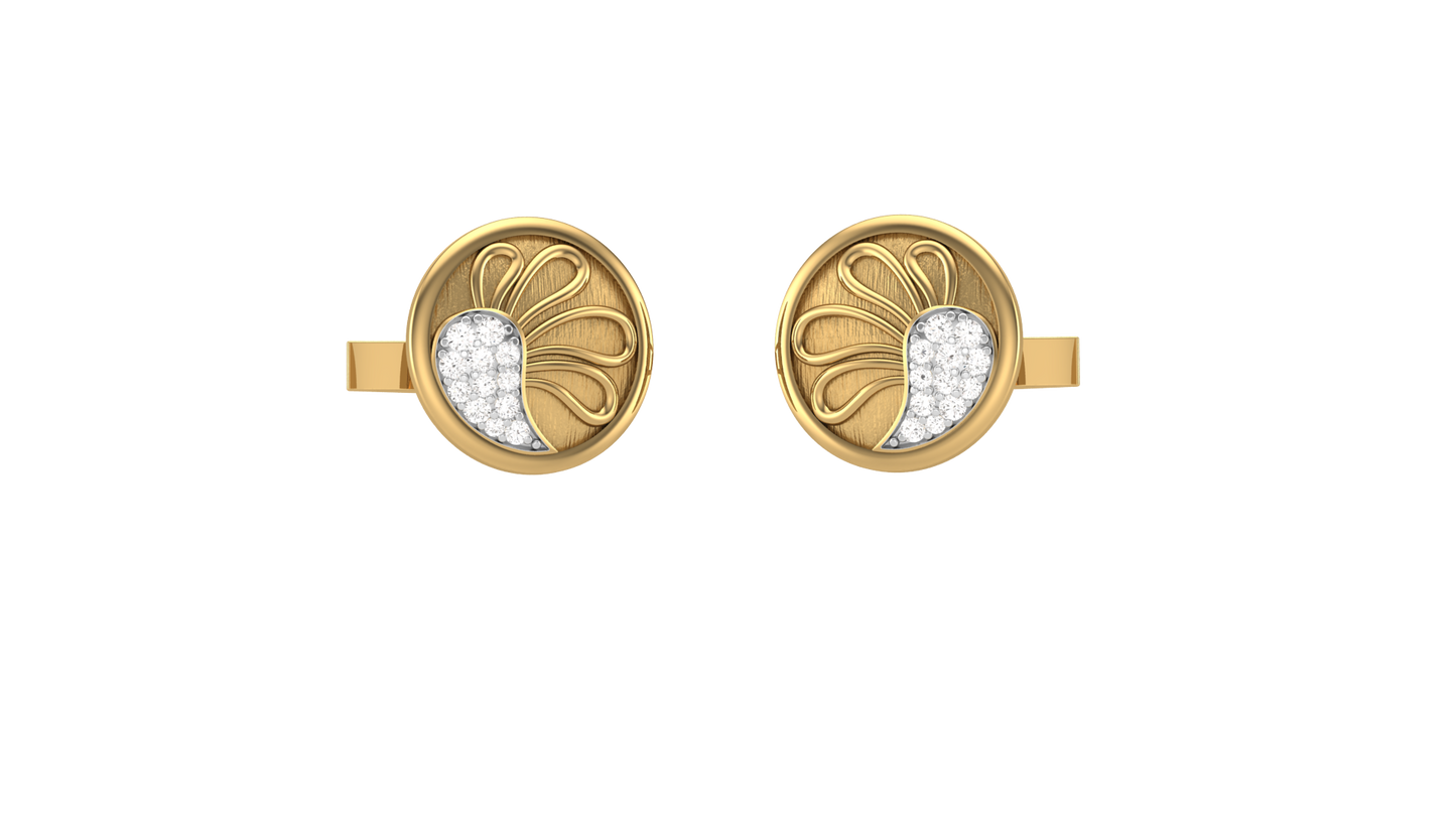 Golden Petal Crest Cufflink