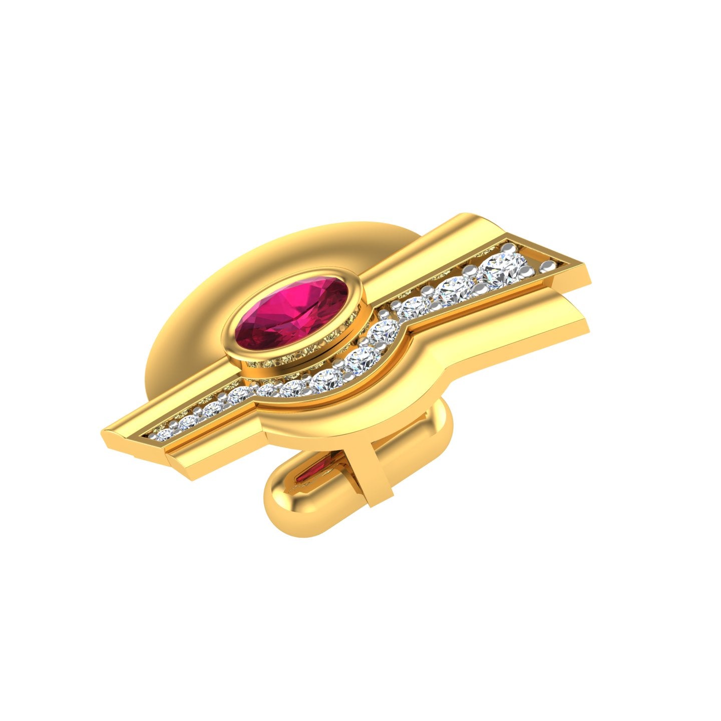 Ruby Crest Diamond Cufflink
