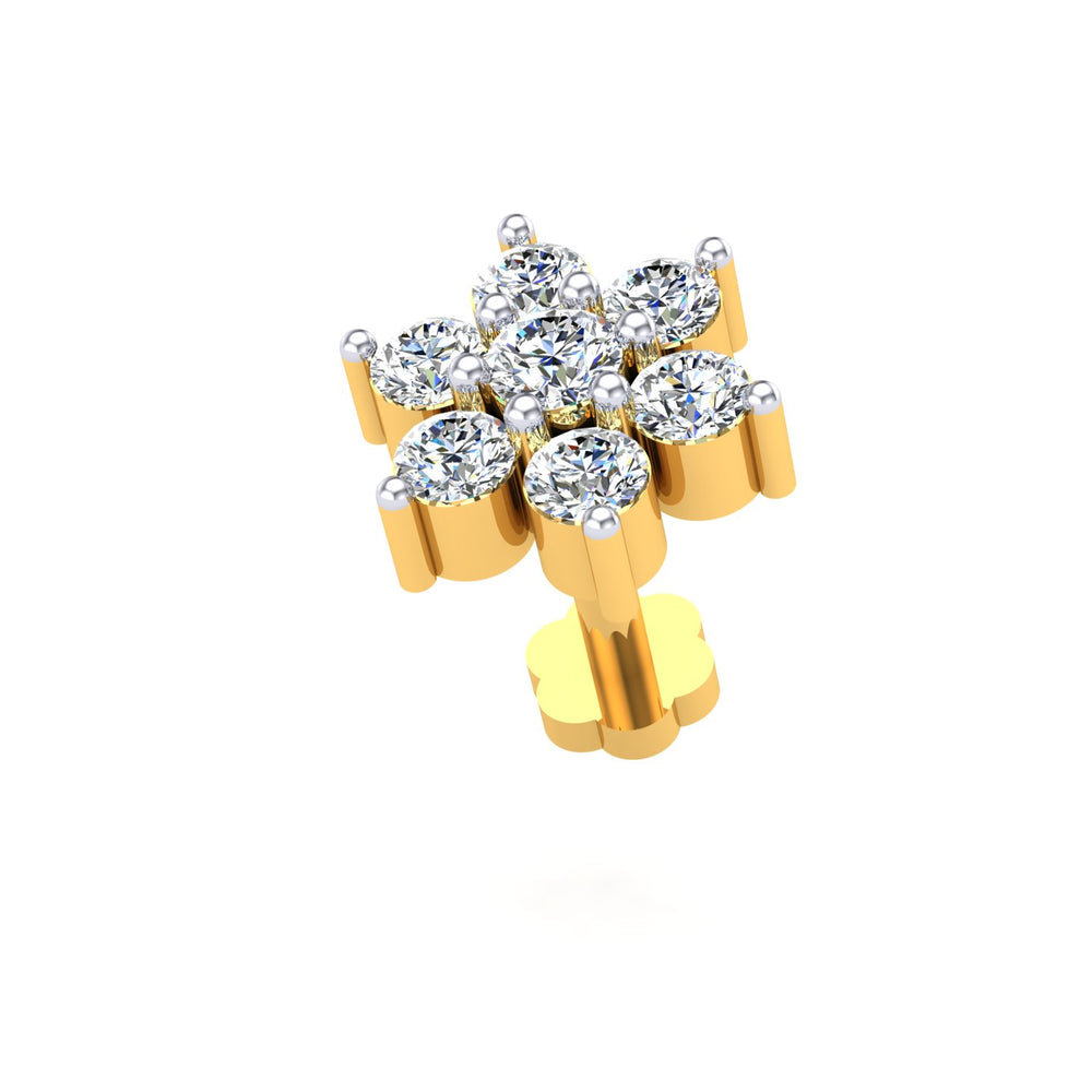 Classic Floral Diamond Nose Pin