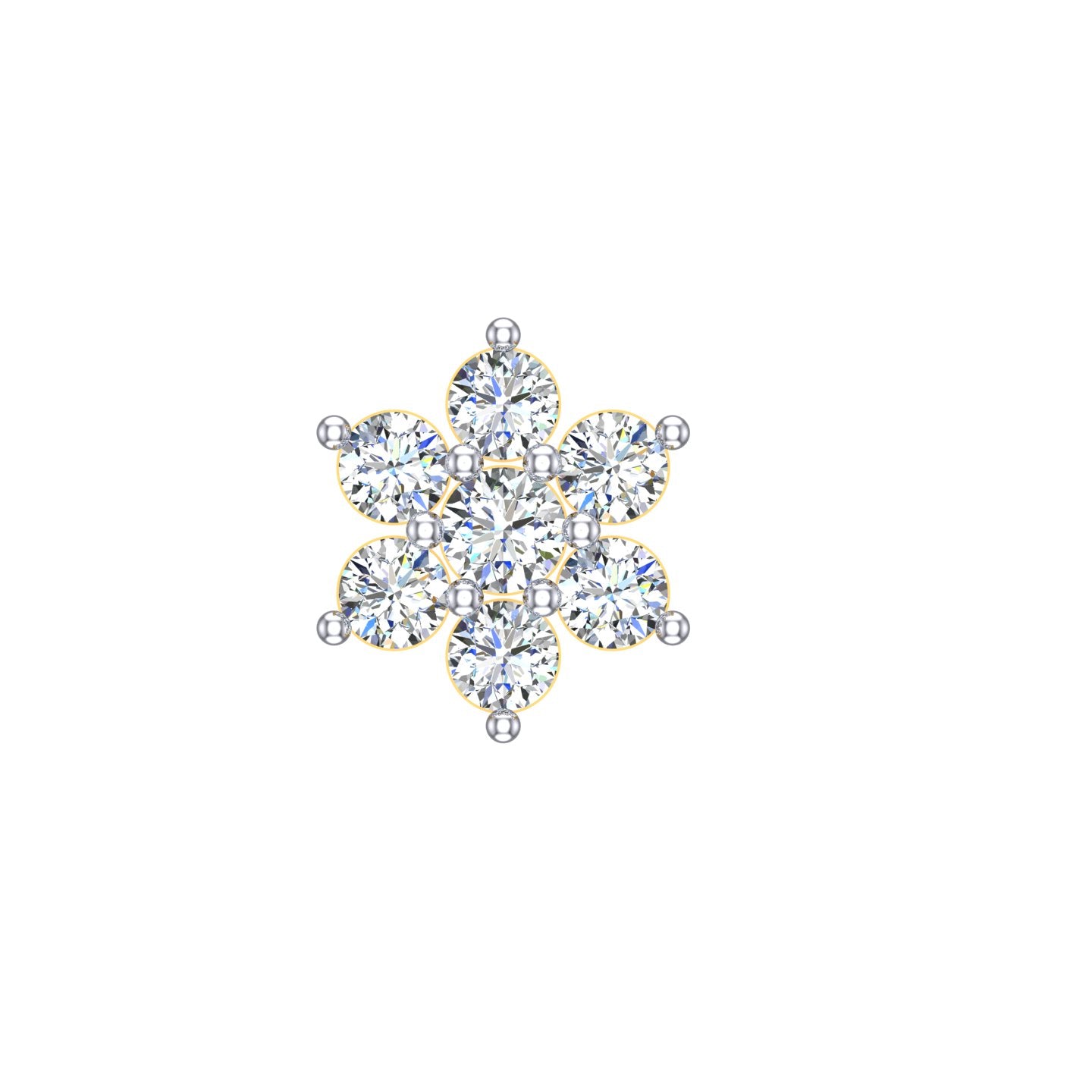 Classic Floral Diamond Nose Pin