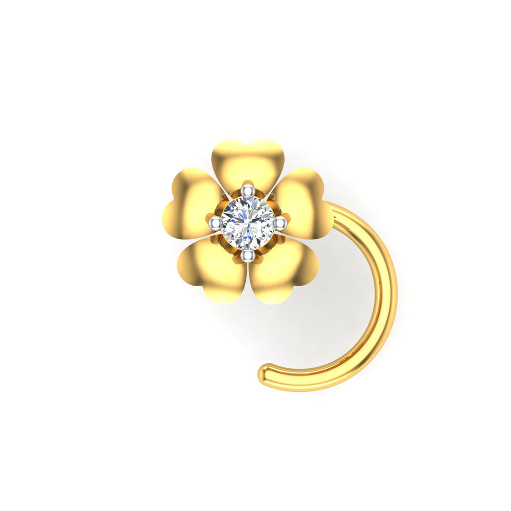 Golden Blossom Diamond Nose Ring