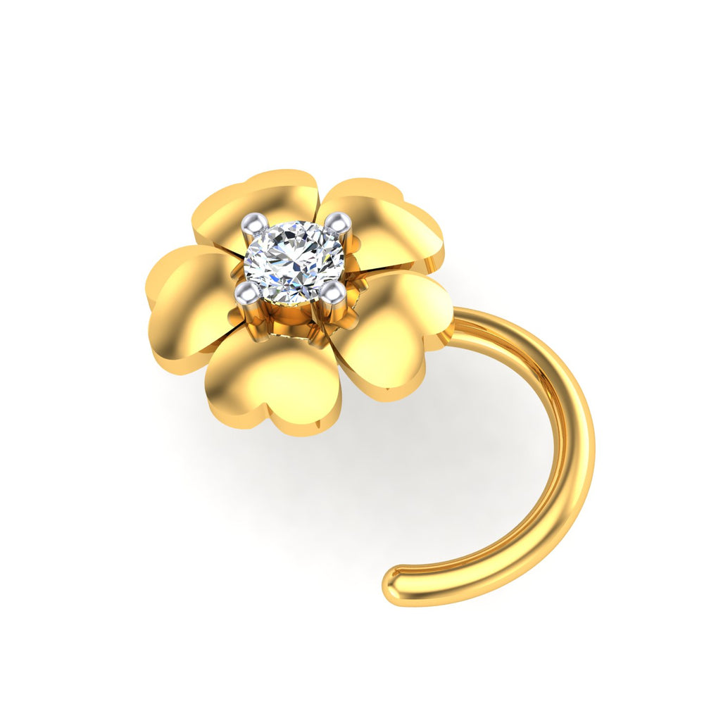 Golden Blossom Diamond Nose Ring