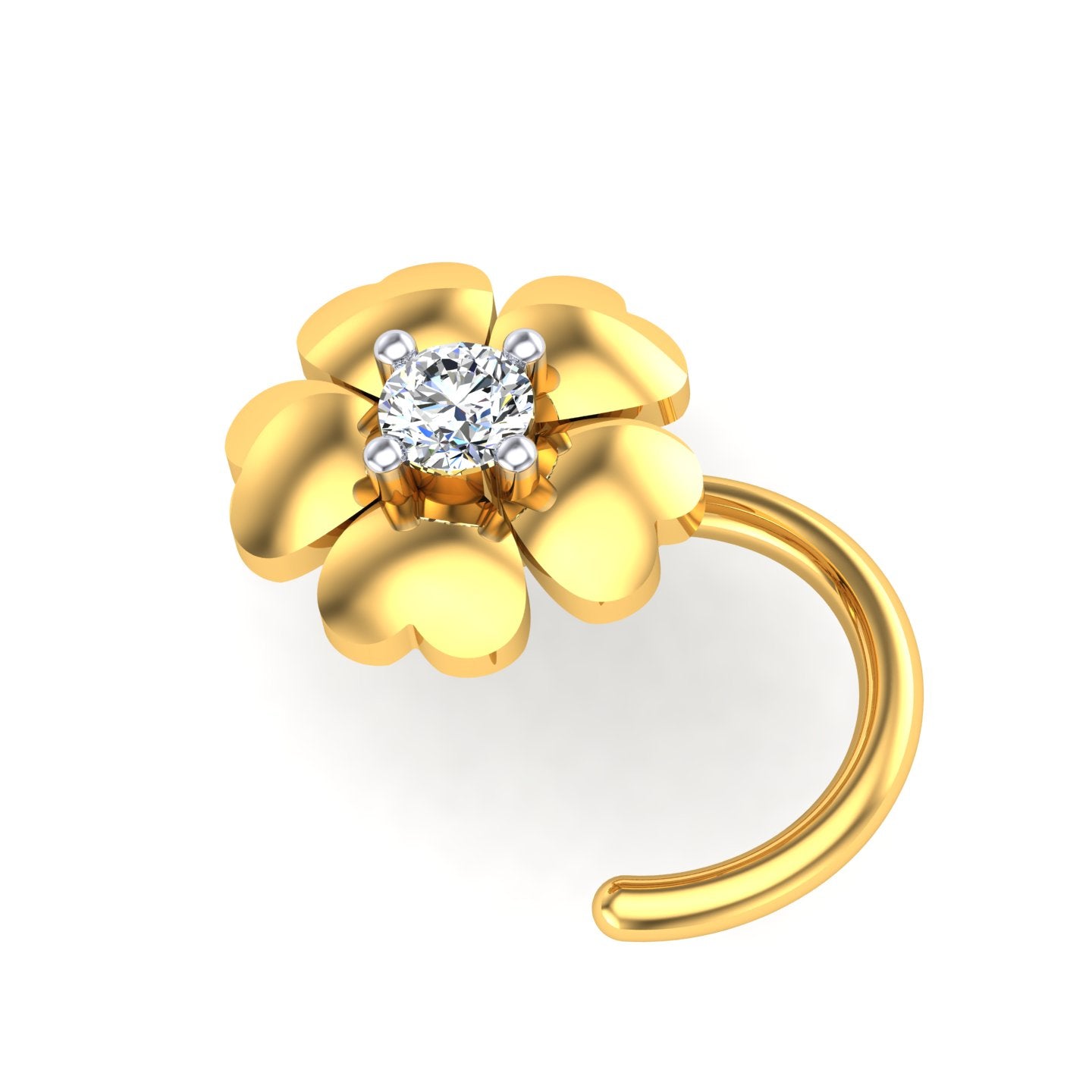 Golden Blossom Diamond Nose Ring