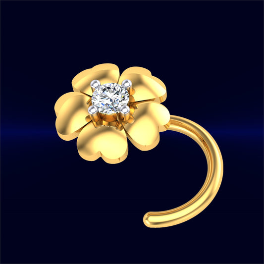 Golden Blossom Diamond Nose Ring