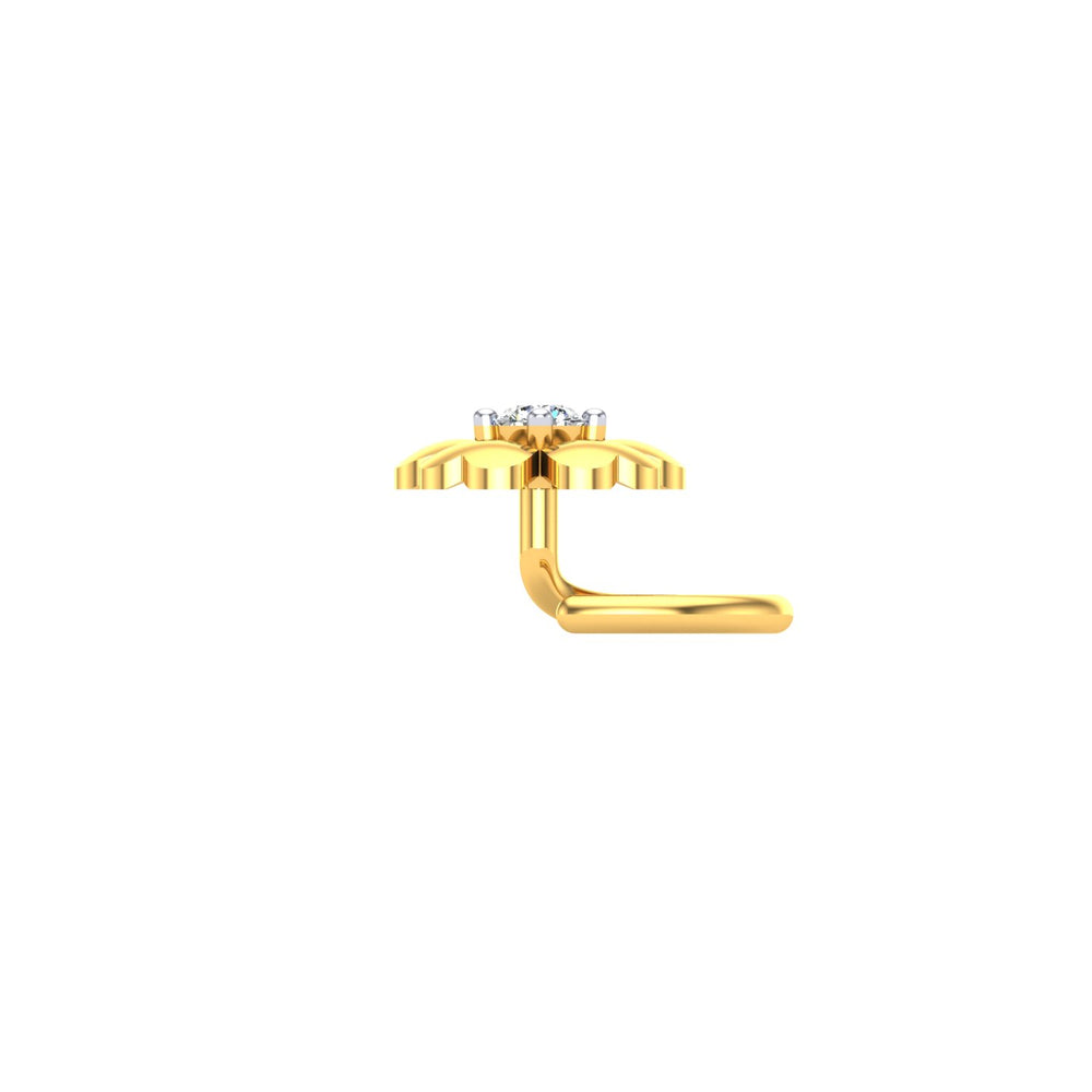 Golden Blossom Diamond Nose Ring