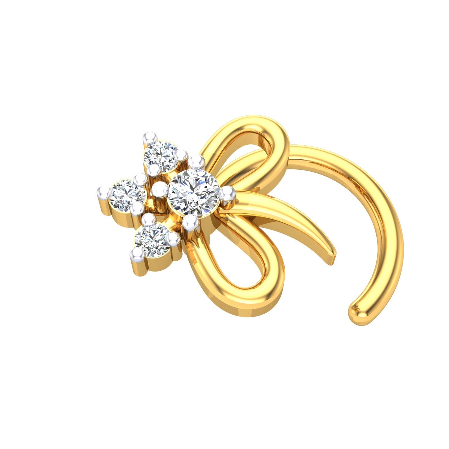 Graceful Bloom Diamond Nose Ring