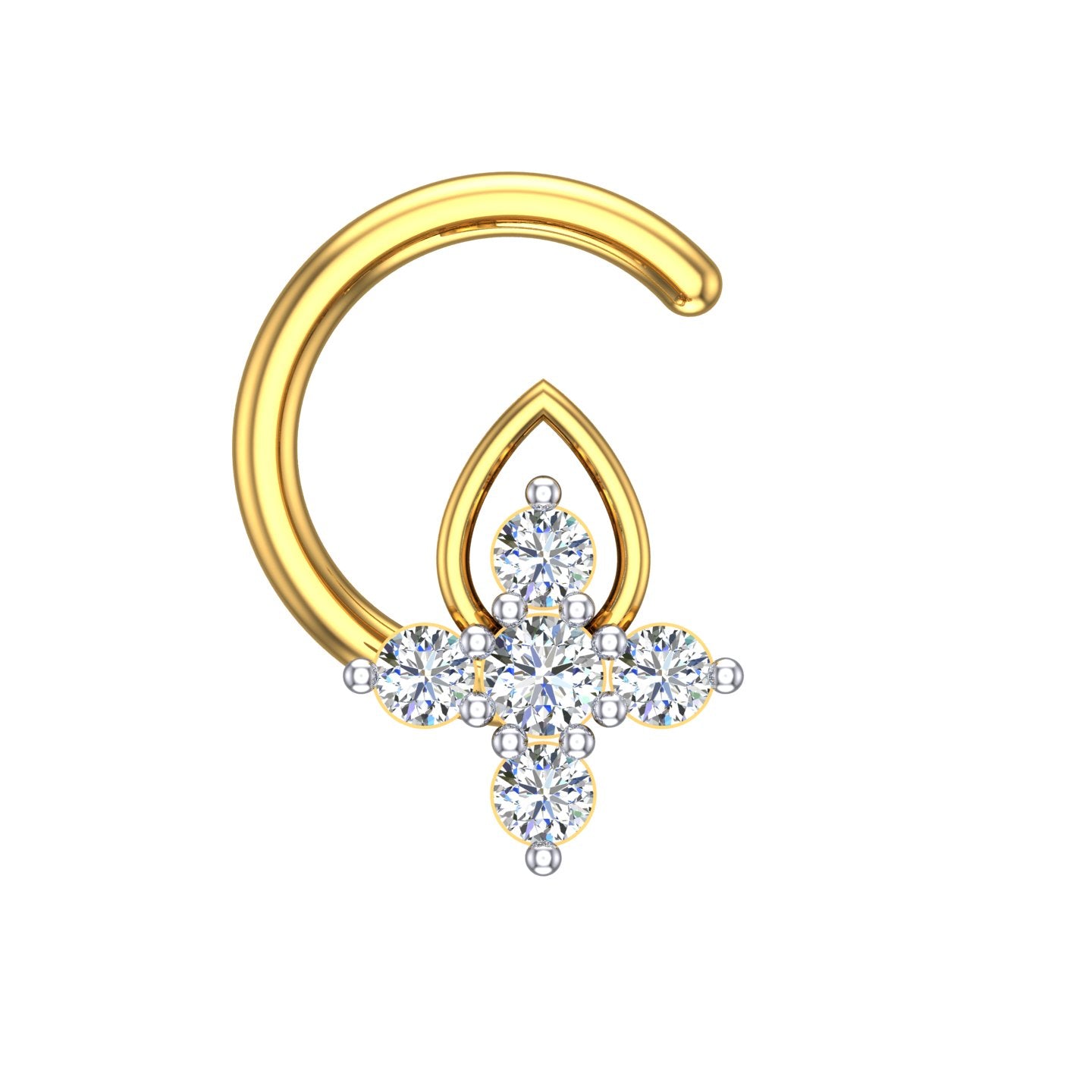 Lotus Spark Diamond Nose Ring