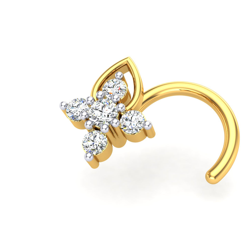 Lotus Spark Diamond Nose Ring