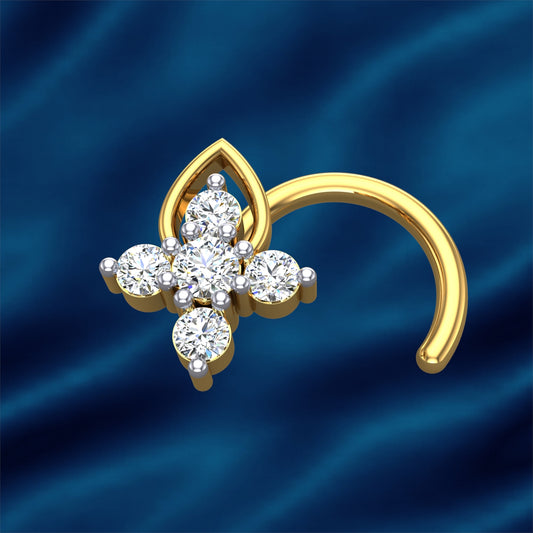 Lotus Spark Diamond Nose Ring