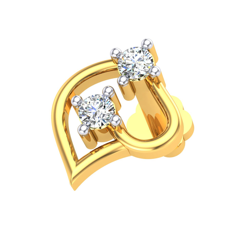 Twin Heart Diamond Nose Ring