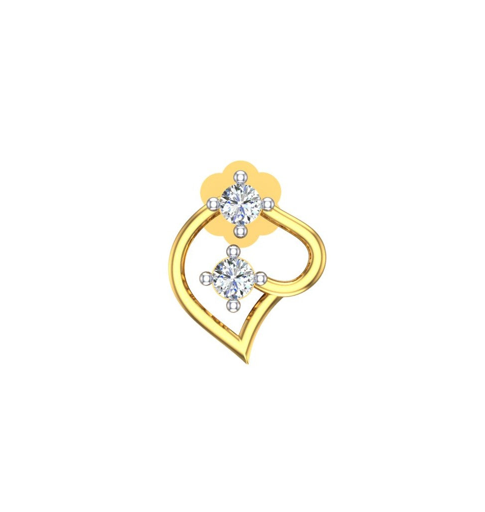 Twin Heart Diamond Nose Ring
