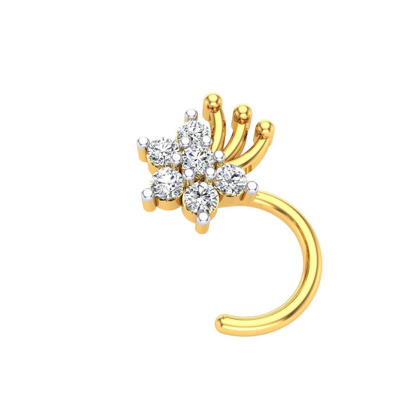 Royal Bloom Diamond Nose Ring