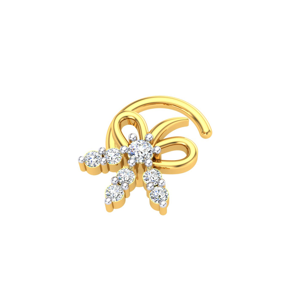 Butterfly Bloom Diamond Nose Ring