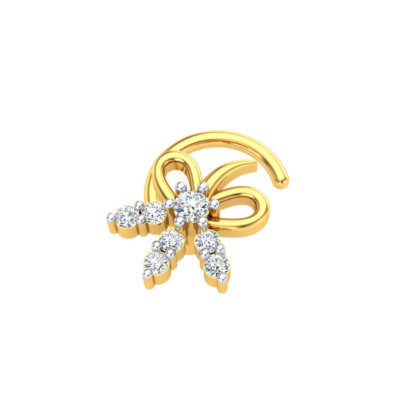 Butterfly Bloom Diamond Nose Ring