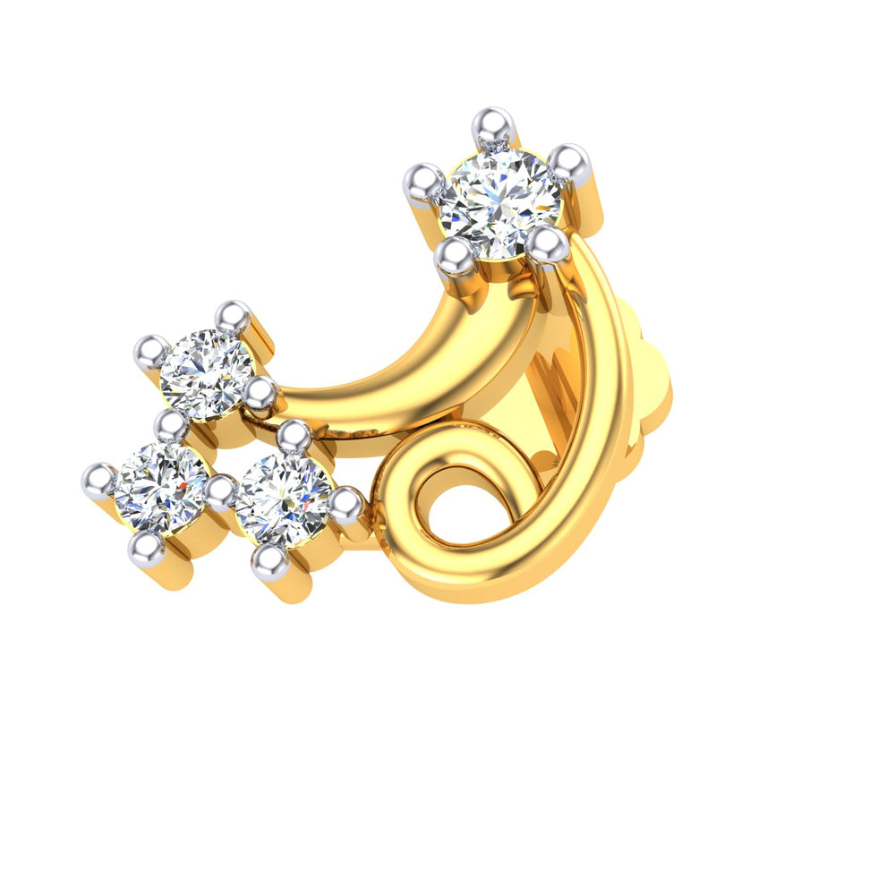 Twilight Swirl Diamond Nose Ring
