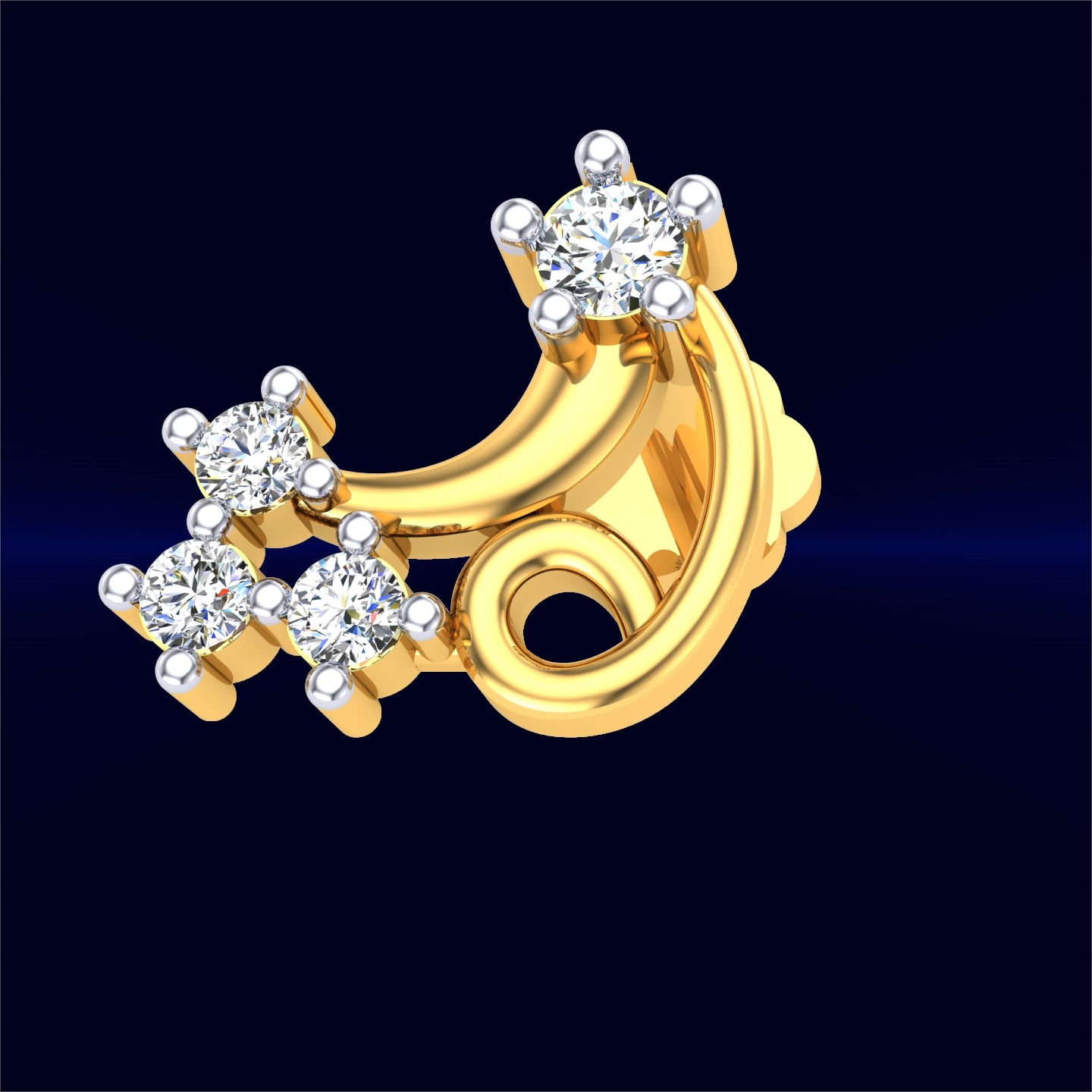 Twilight Swirl Diamond Nose Ring