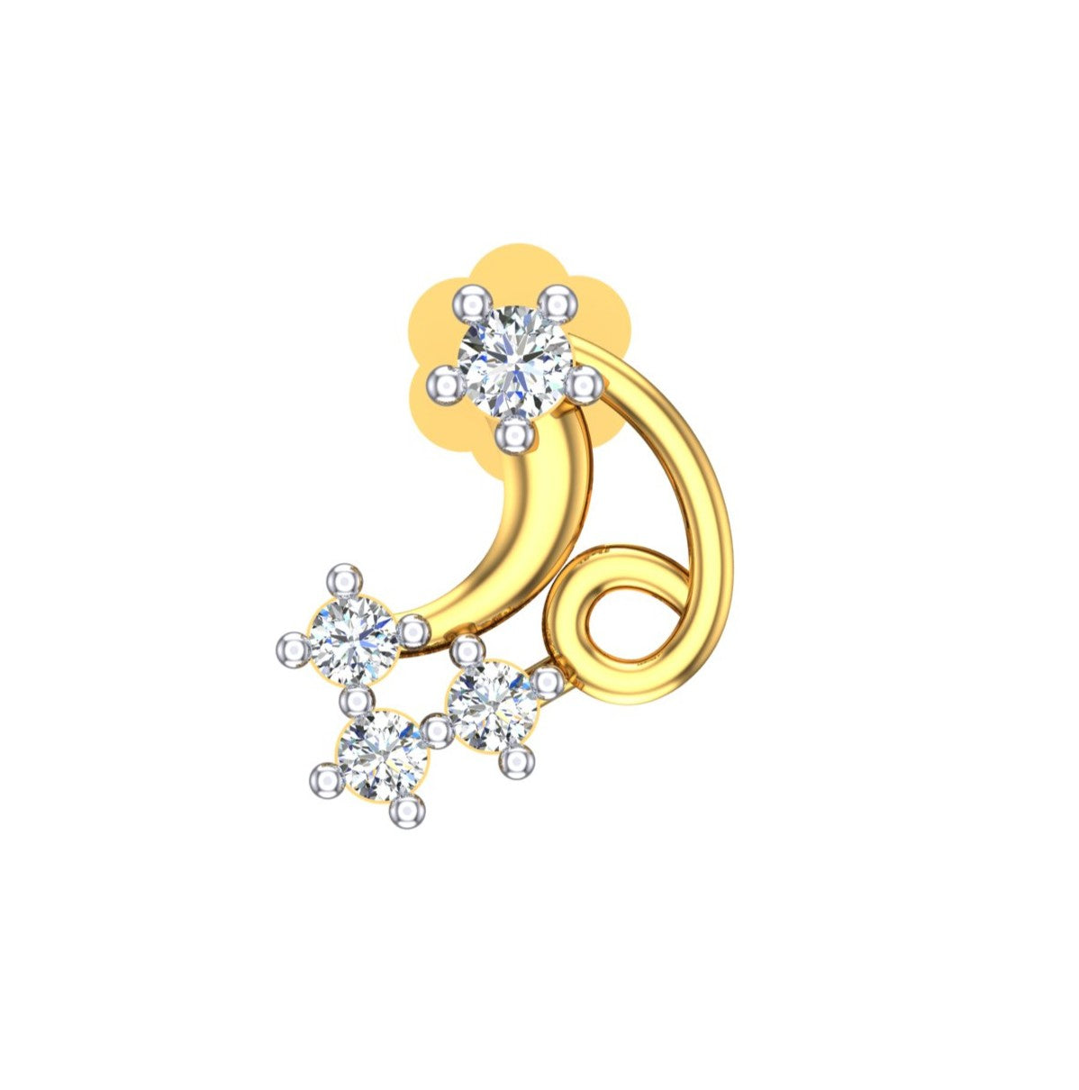Twilight Swirl Diamond Nose Ring