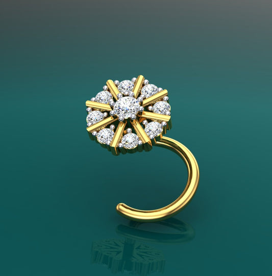 Sunburst Radiance Diamond Nose Ring