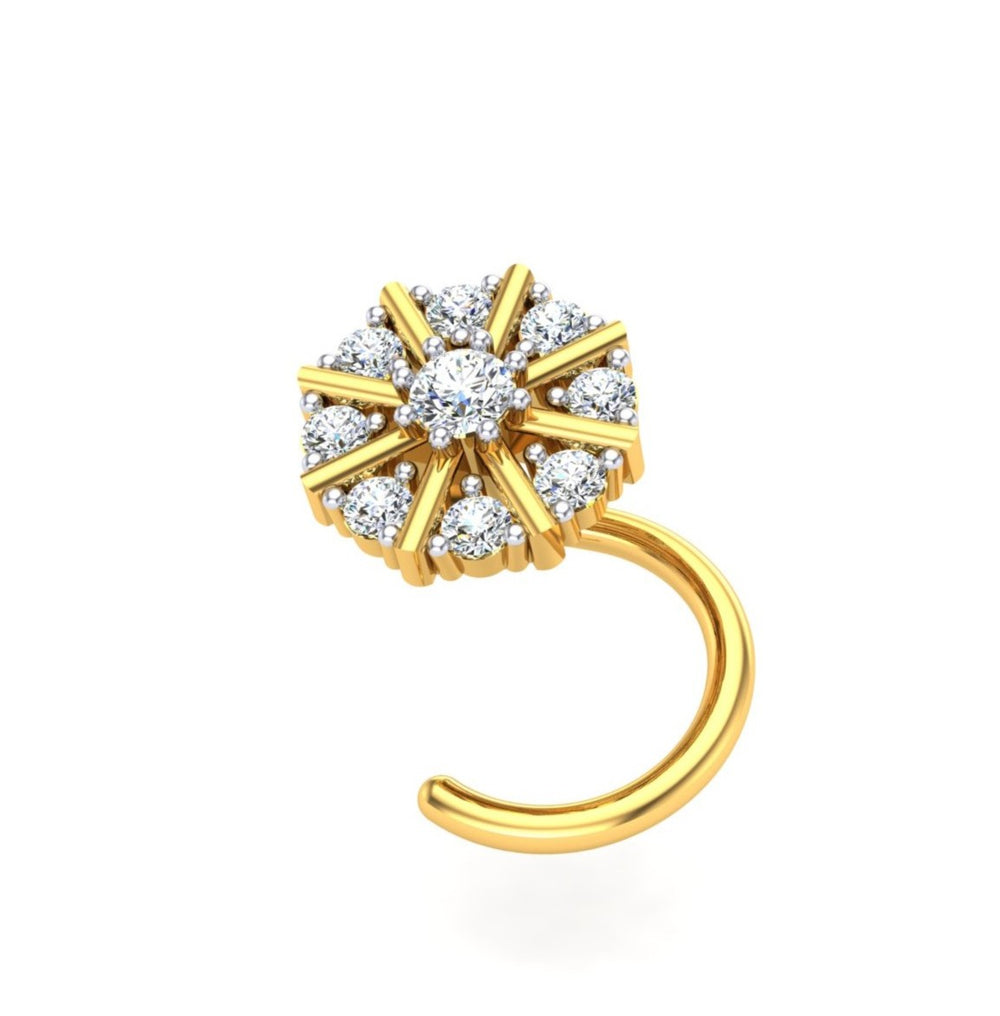Sunburst Radiance Diamond Nose Ring