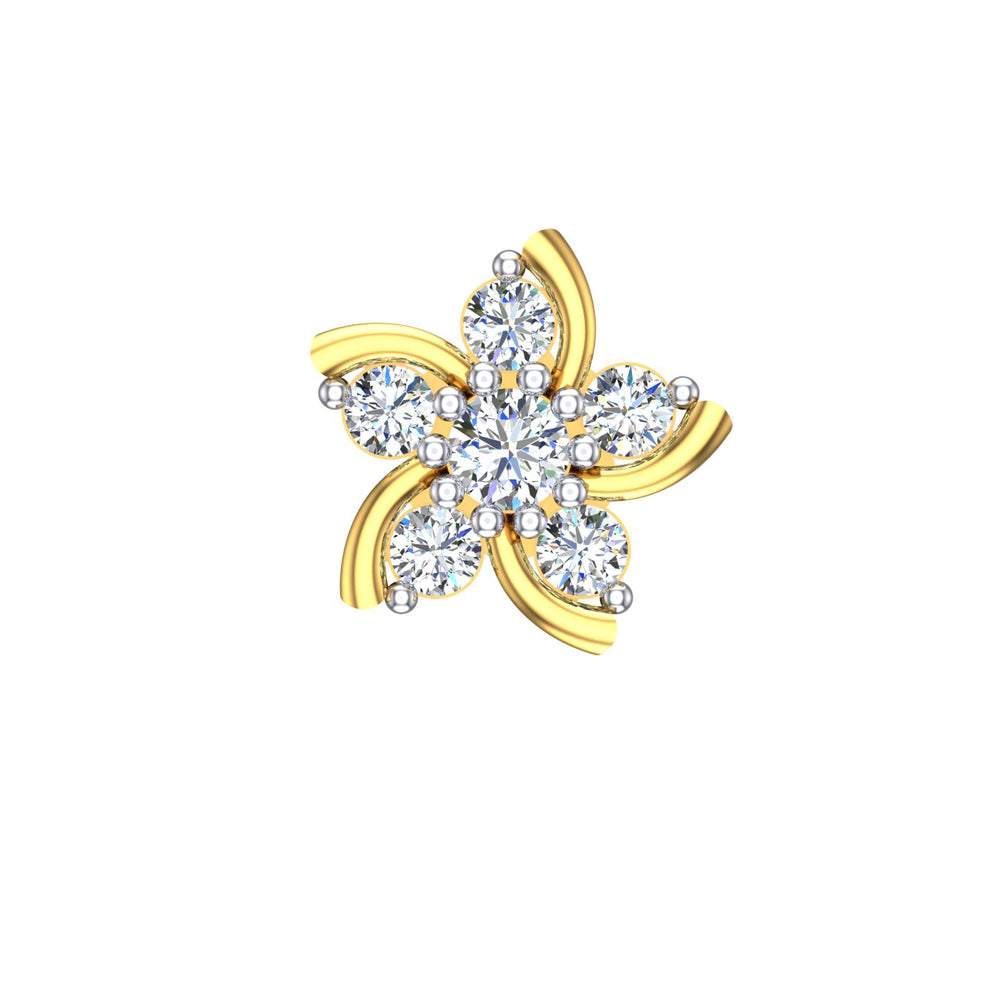 Floral Twist Diamond Nose Pin