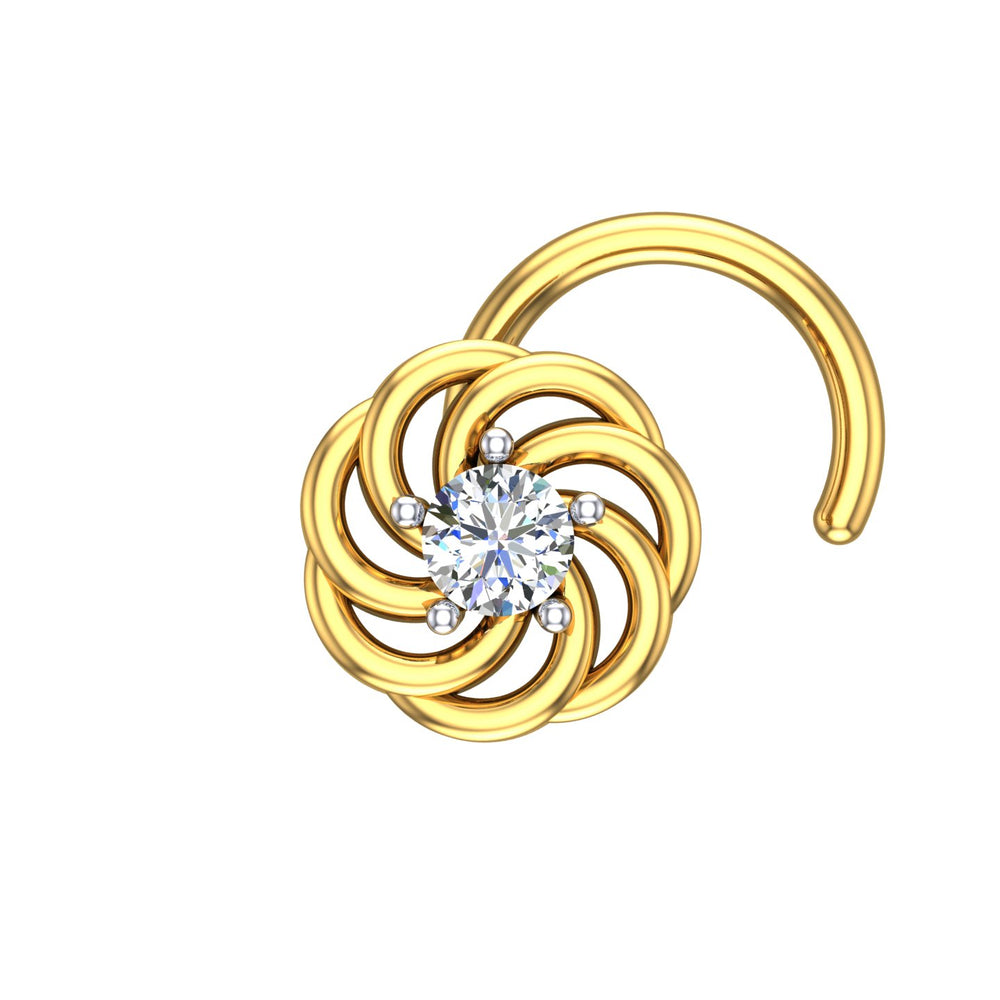 Rose Spiral Diamond Nose Ring