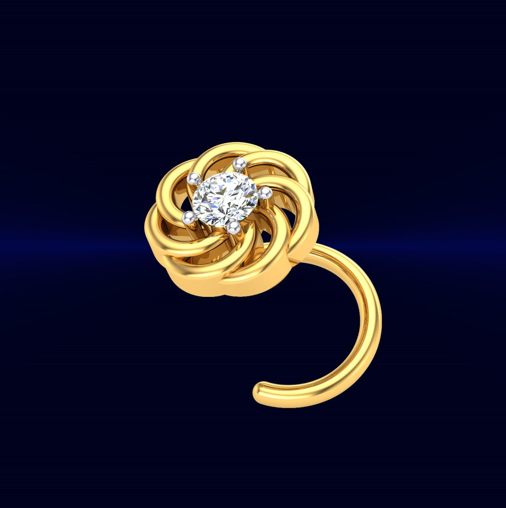 Rose Spiral Diamond Nose Ring