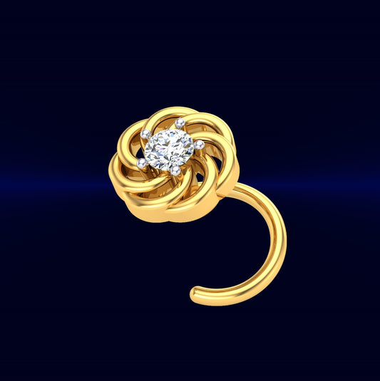 Rose Spiral Diamond Nose Ring