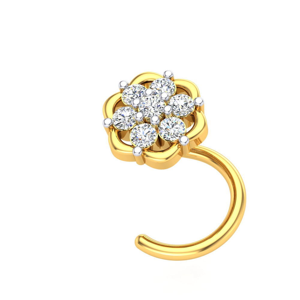 Floral Diamond Bloom Nose Pin