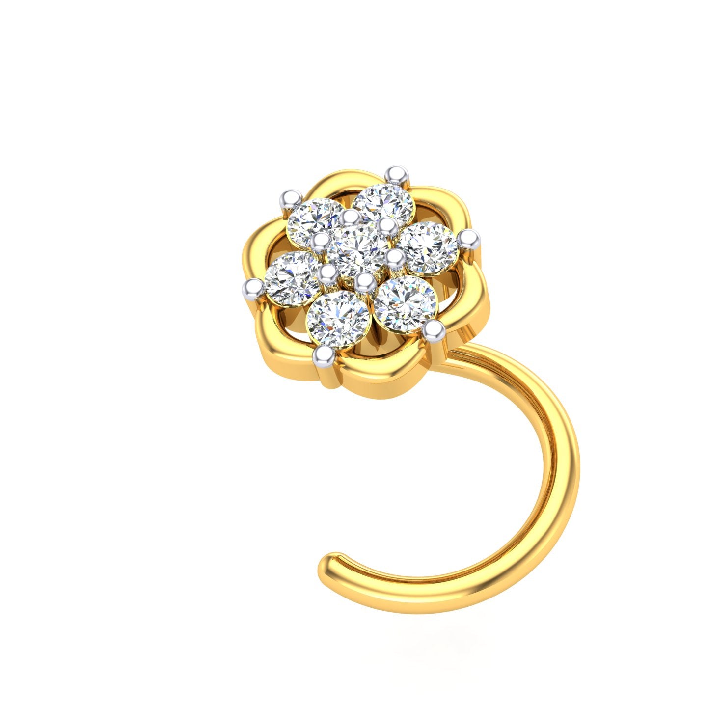 Floral Diamond Bloom Nose Pin