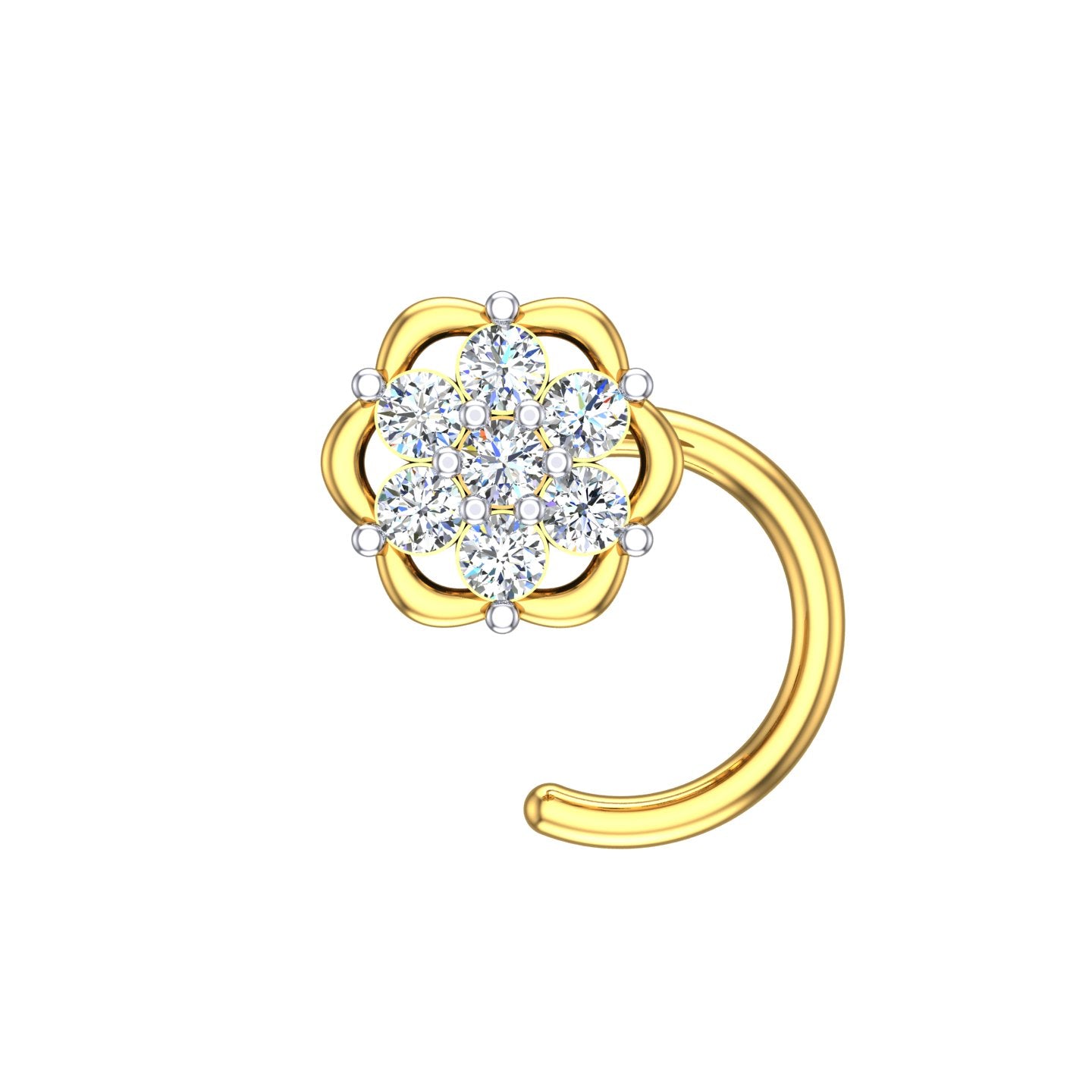 Floral Diamond Bloom Nose Pin