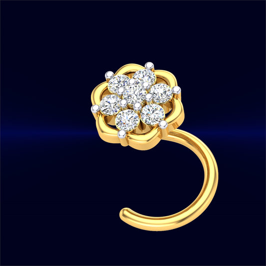 Floral Diamond Bloom Nose Pin