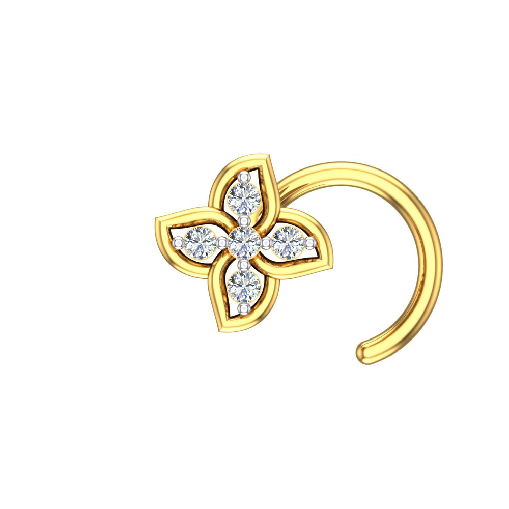 Petal Spark Diamond Nose Pin