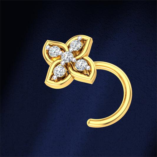 Petal Spark Diamond Nose Pin