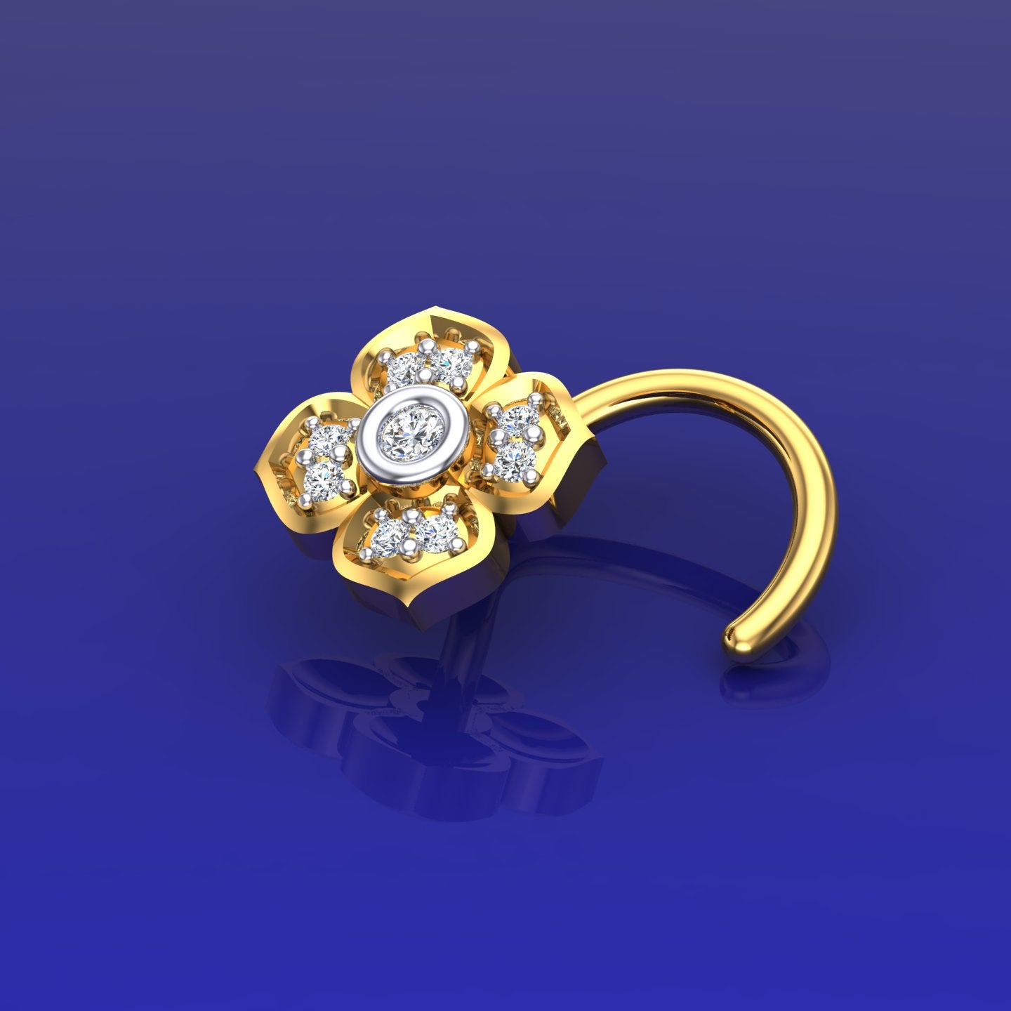 Celestial Blossom Diamond Nose Pin