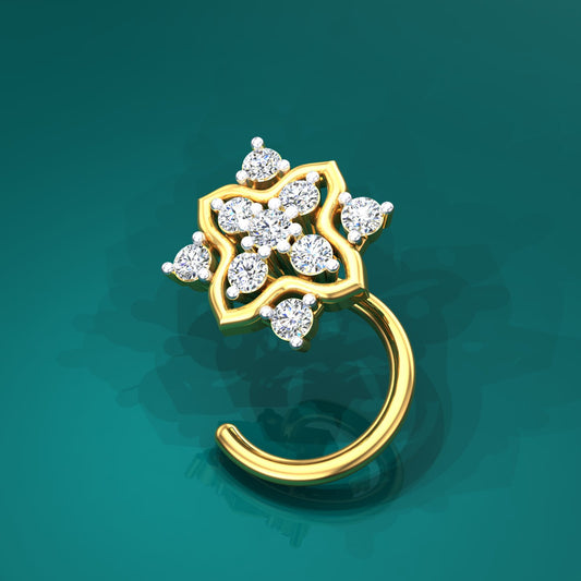Star Blossom Diamond Nose Pin
