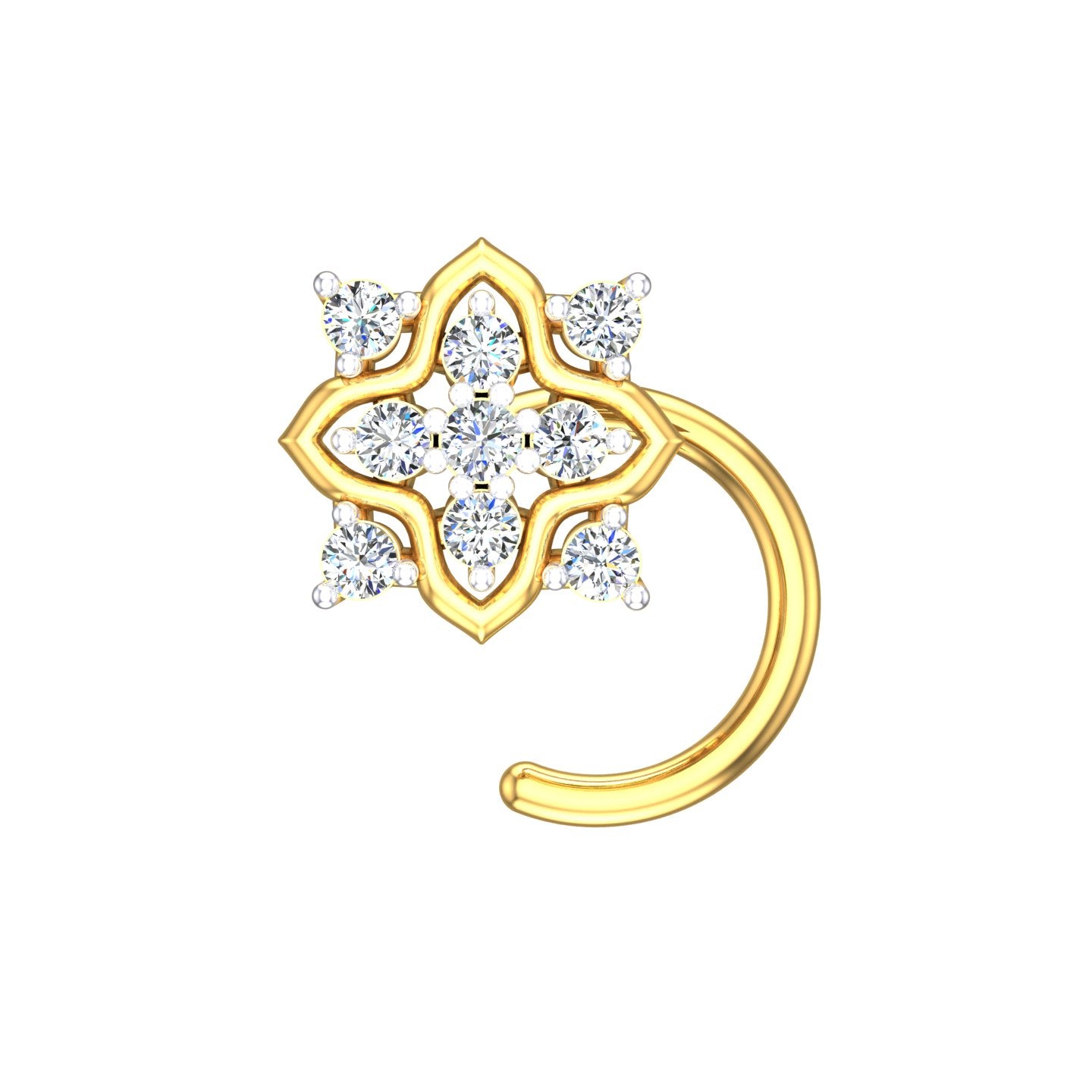 Star Blossom Diamond Nose Pin