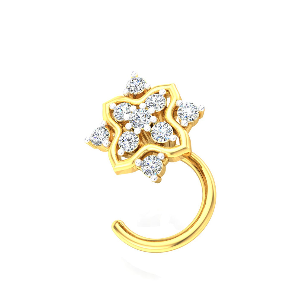 Star Blossom Diamond Nose Pin