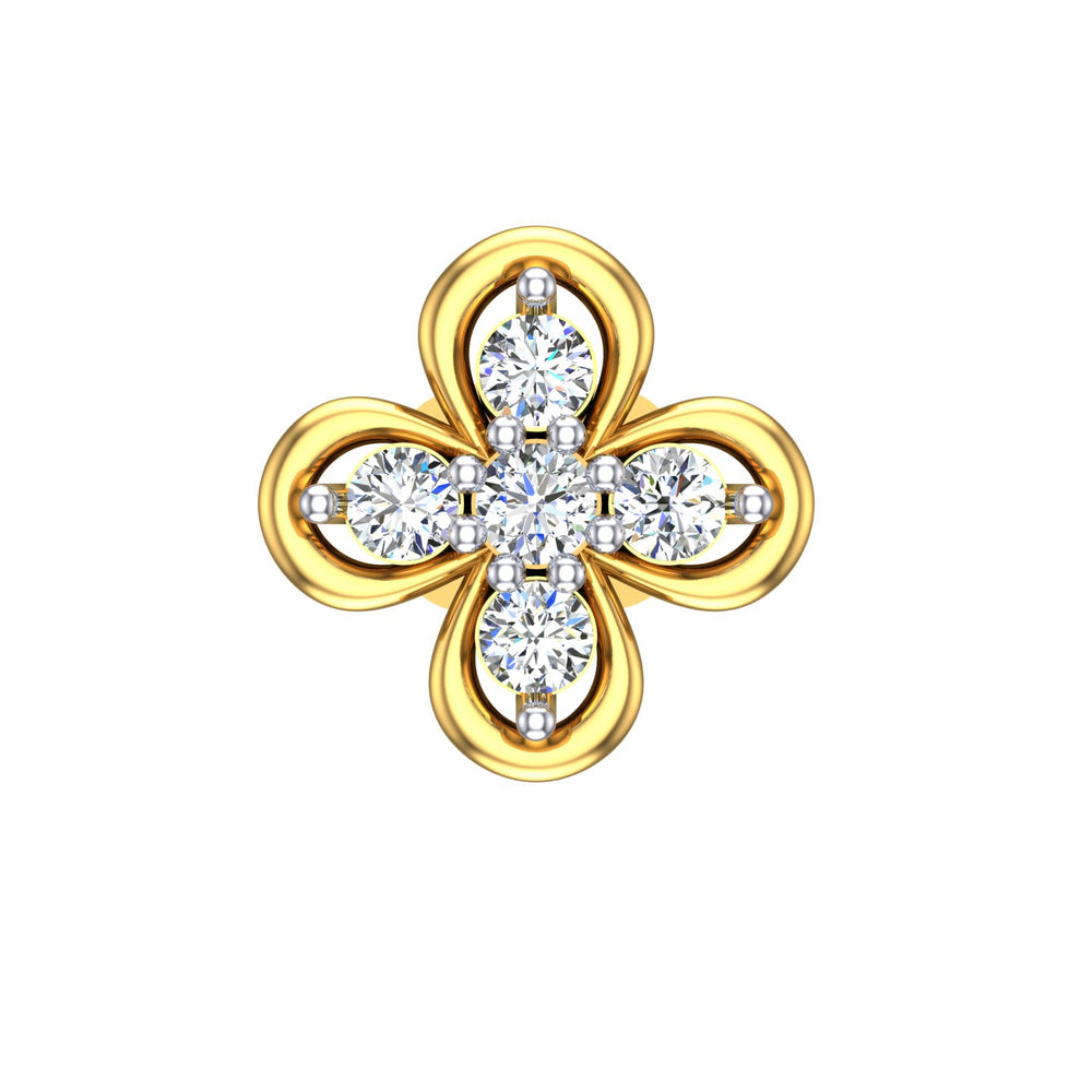 Clover Bloom Diamond Nose Pin