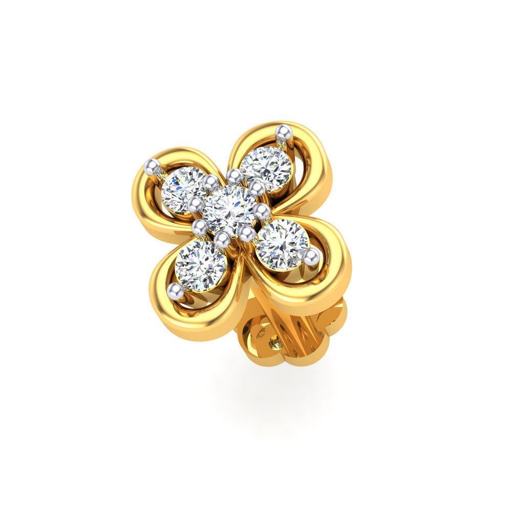 Clover Bloom Diamond Nose Pin