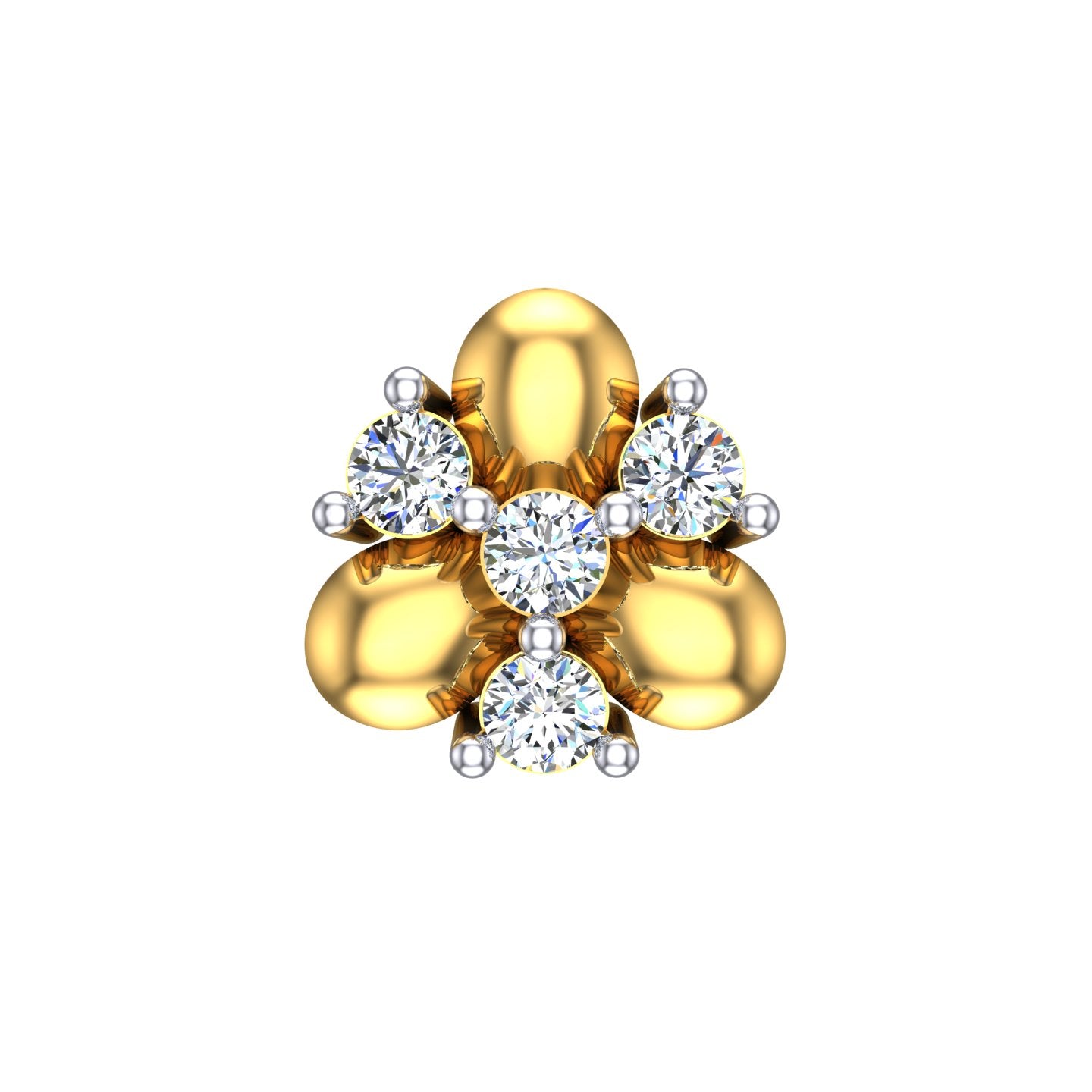 Golden Trillium Diamond Nose Pin