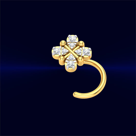 Royal Snowflake Diamond Nose Pin