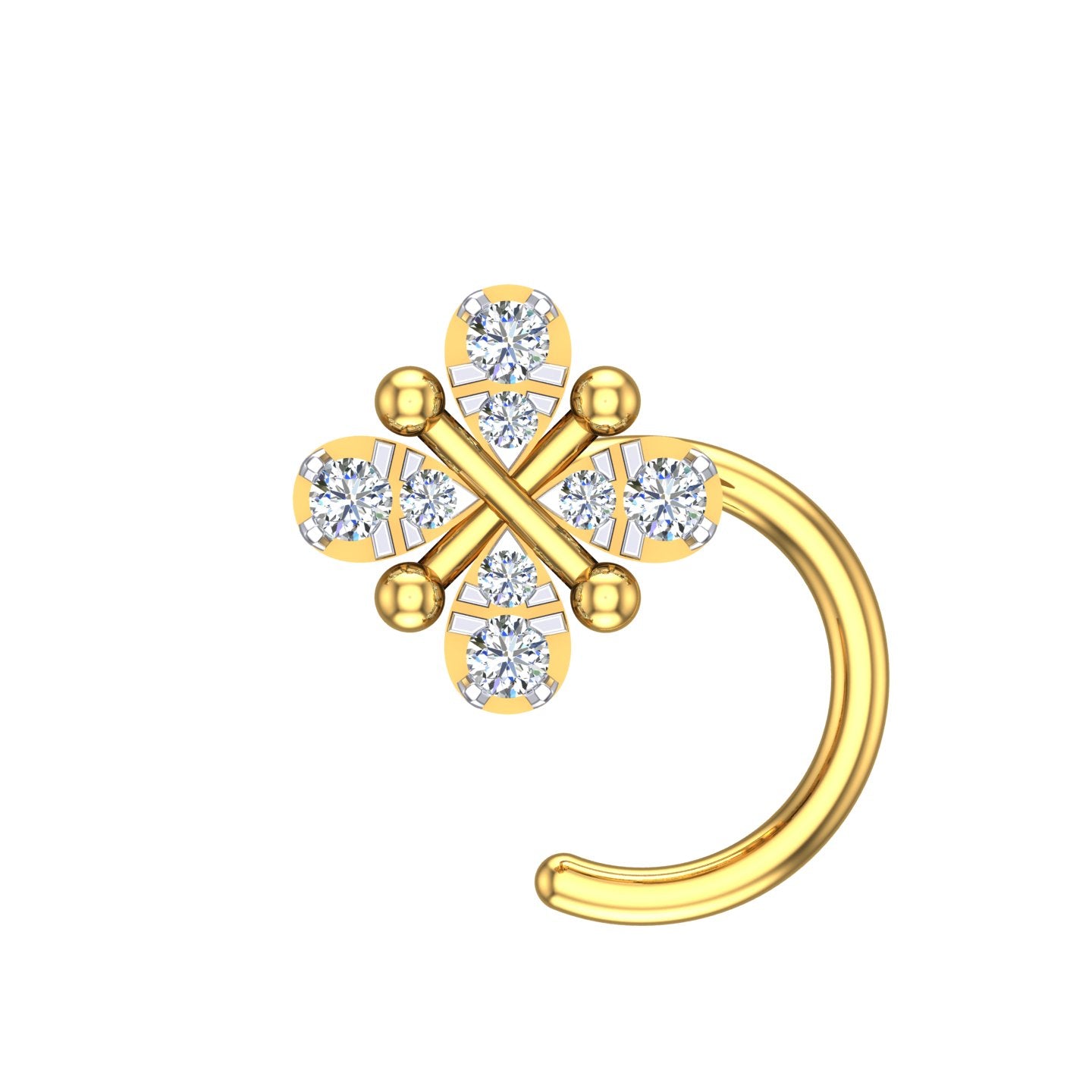 Royal Snowflake Diamond Nose Pin