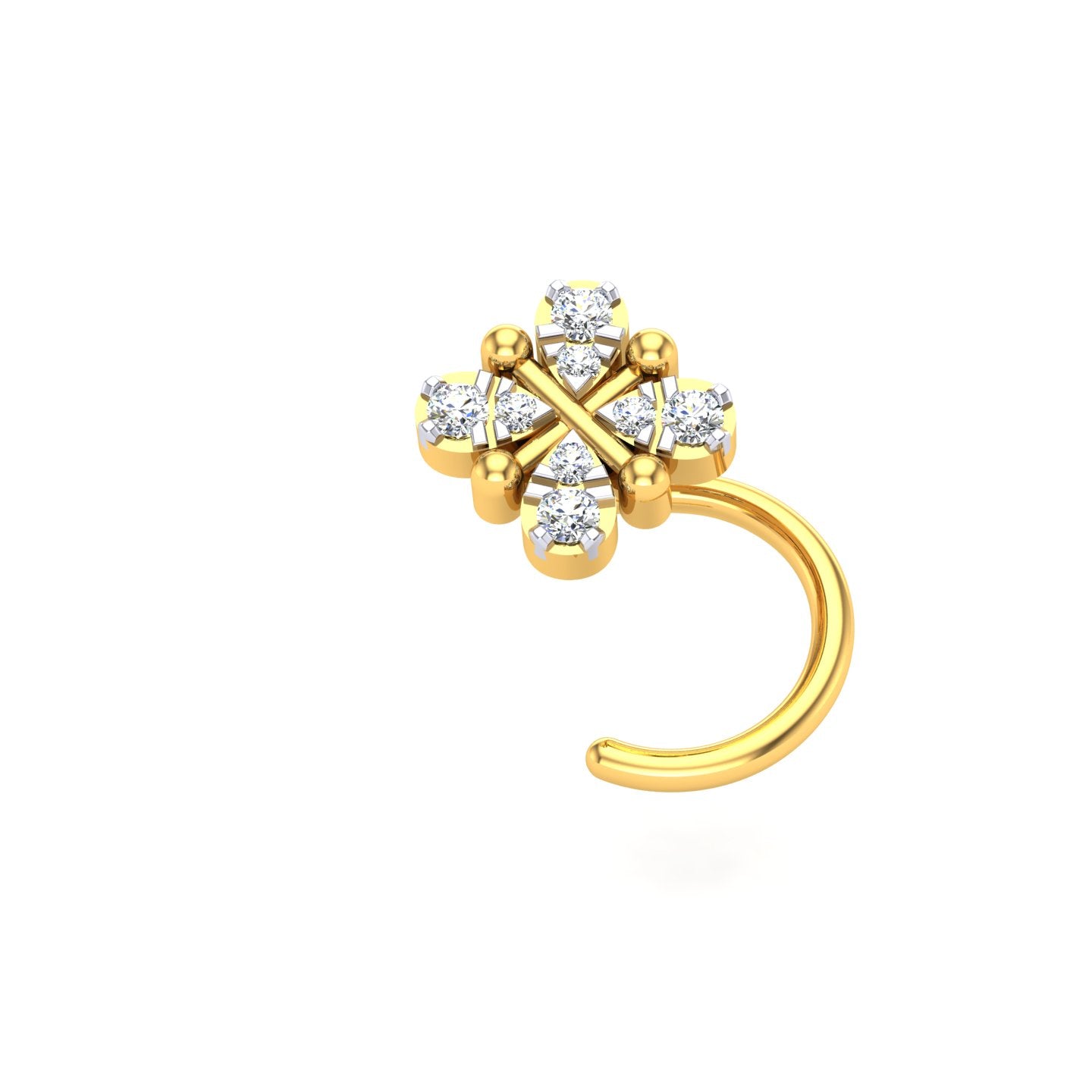 Royal Snowflake Diamond Nose Pin